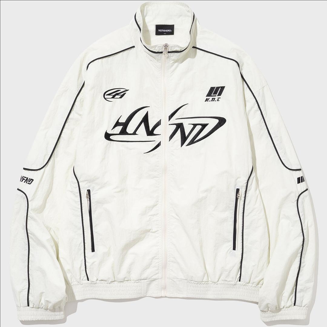 Tribal Logo Nylon Racing Jacket - White