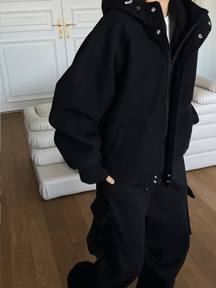 [unisex] 밀리 울 후드 점퍼