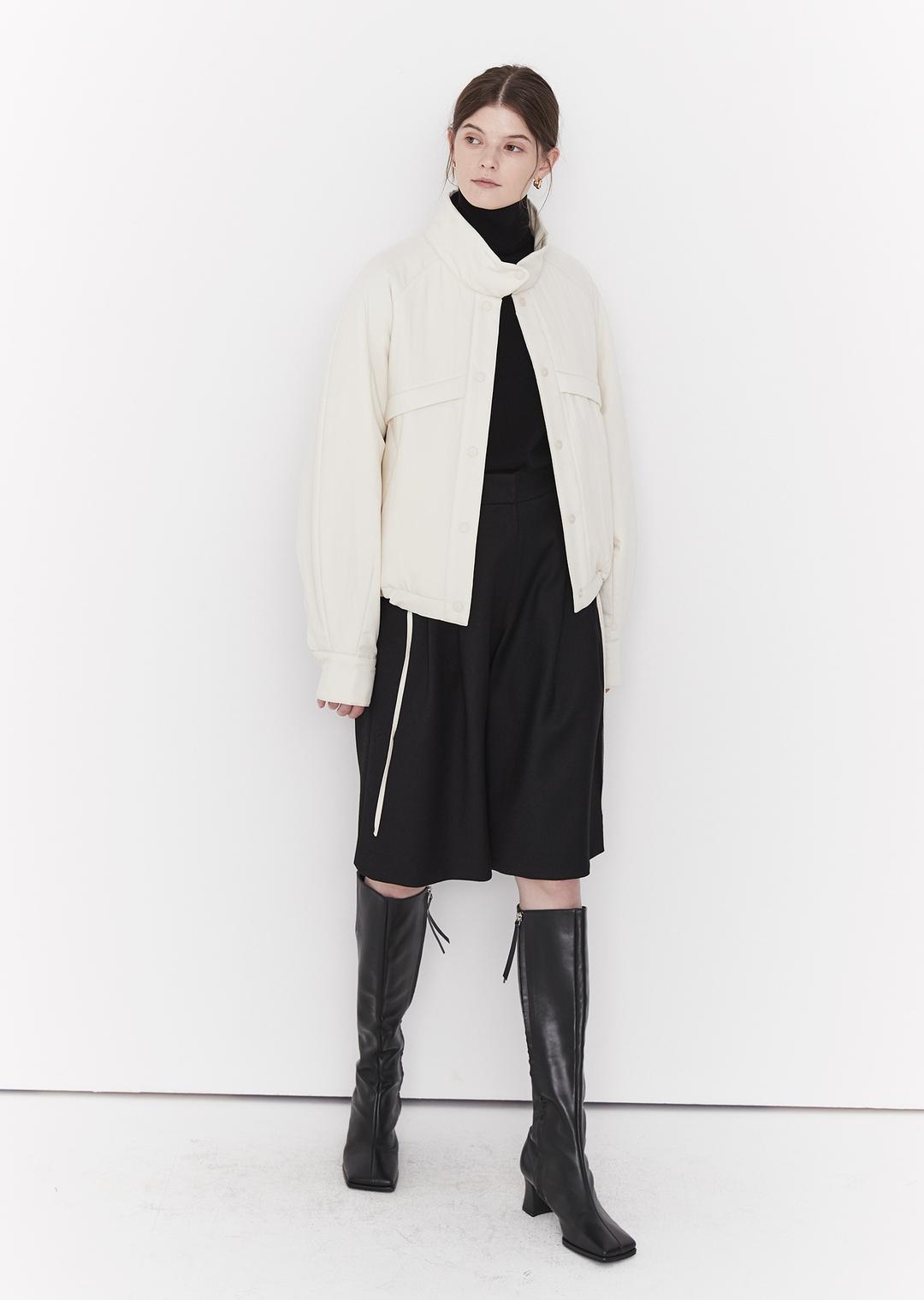 HIGH NECK PADDING BLOUSON (off white)[유진 착용]