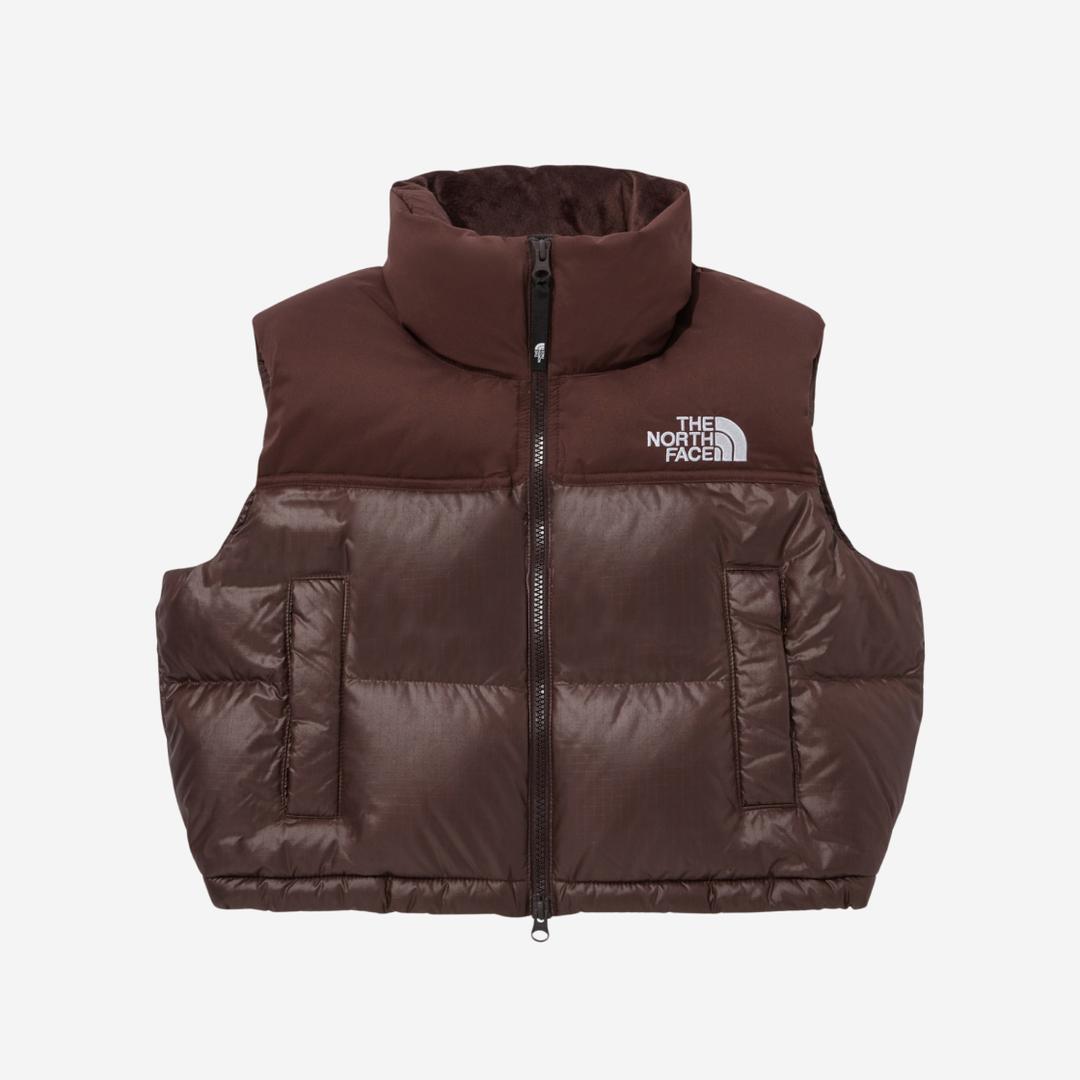 (W) The North Face White Label Novelty Nuptse Down Vest Brown