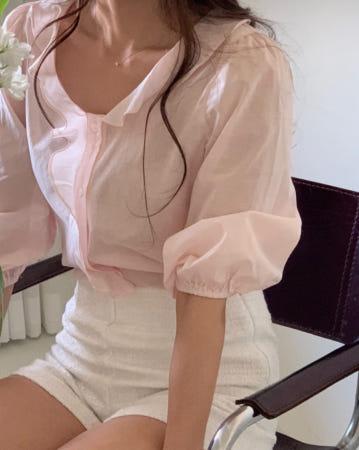 이런 상품 어때요? (당일출고) seemore 페어리 블라우스 프릴 7부 봄블라우스