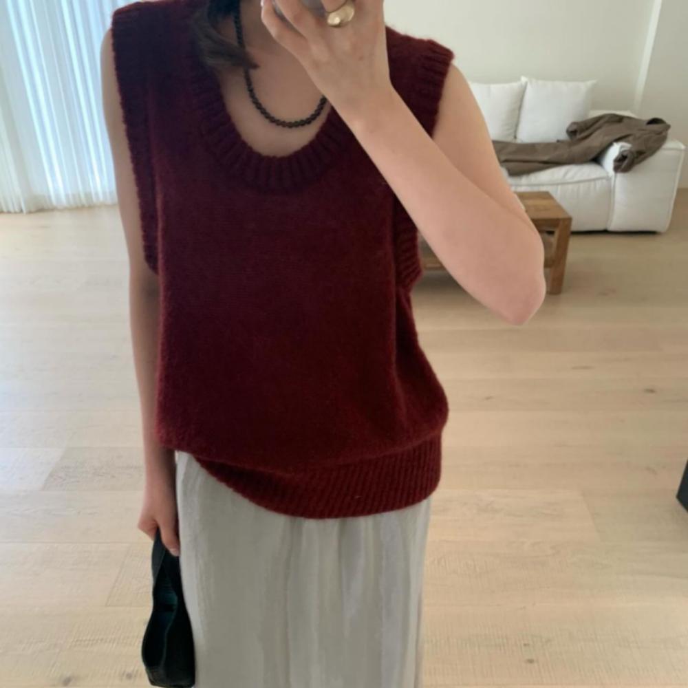 늘품다 마레 키드 모헤어 니트 조끼 베스트