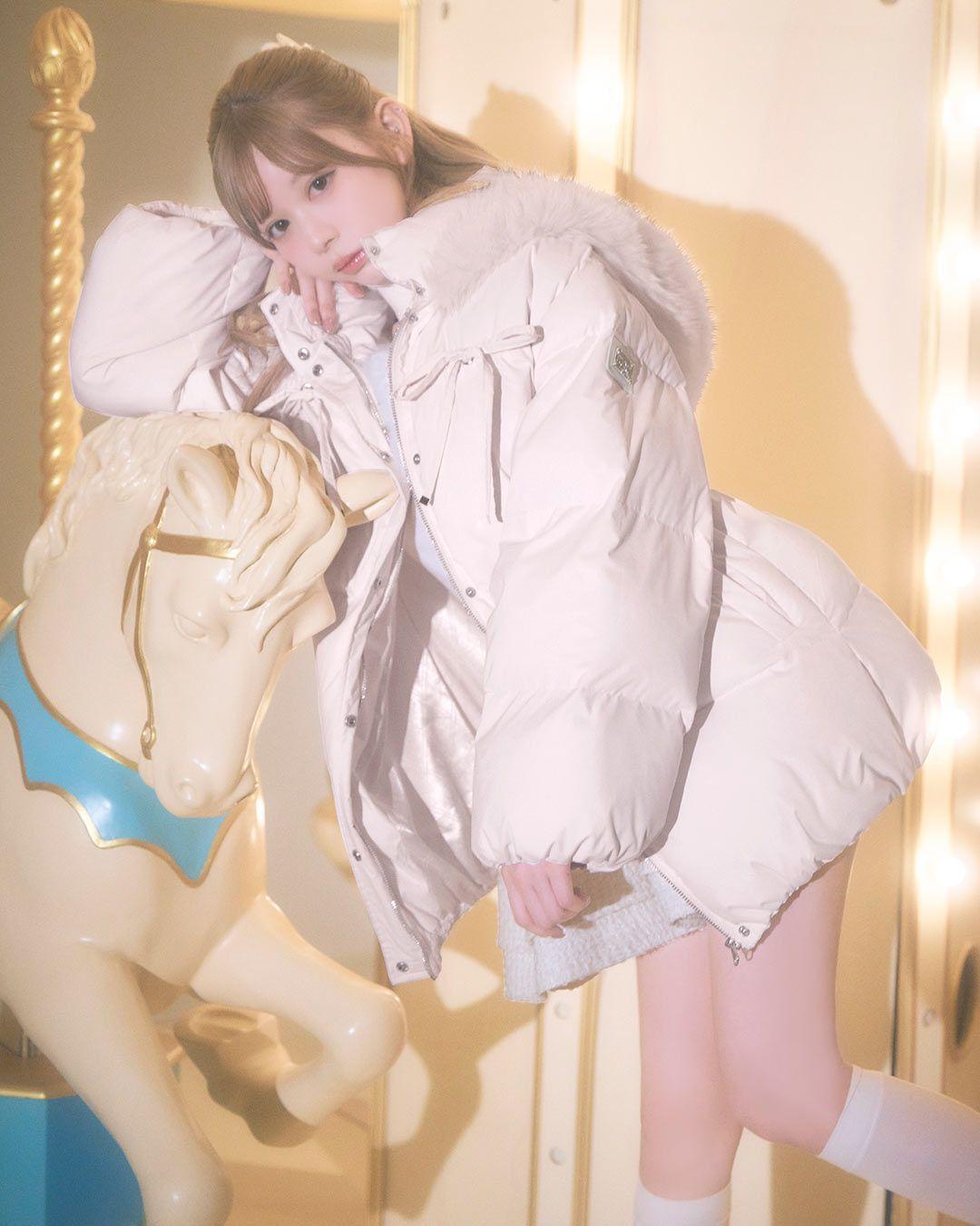 【11/10販売♡】ファーフードリボンダウンコート ピンク | ファッション通販＆メディアMyColor ～マイカラー～