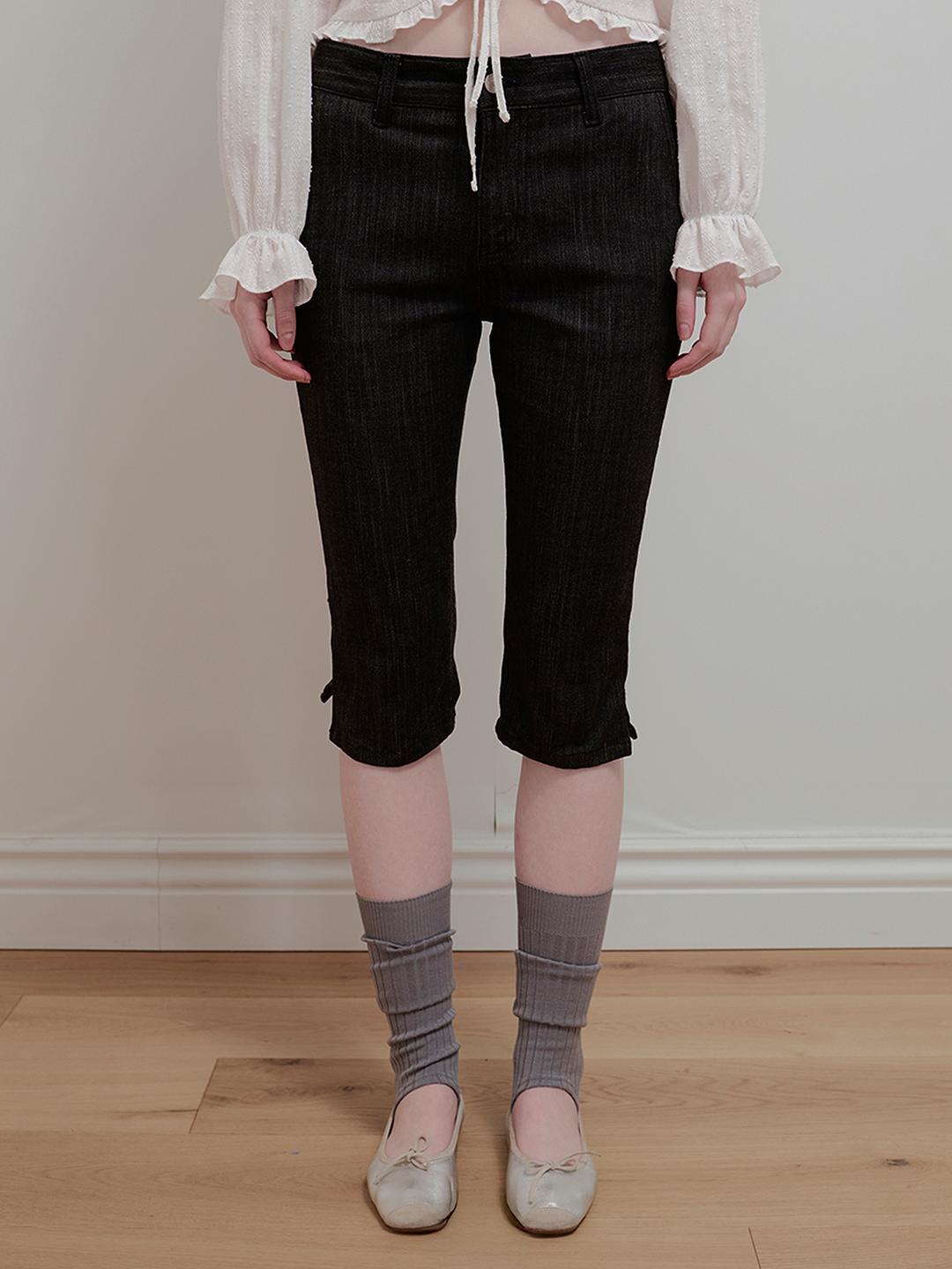 CAPRI DENIM PANTS - BLACK