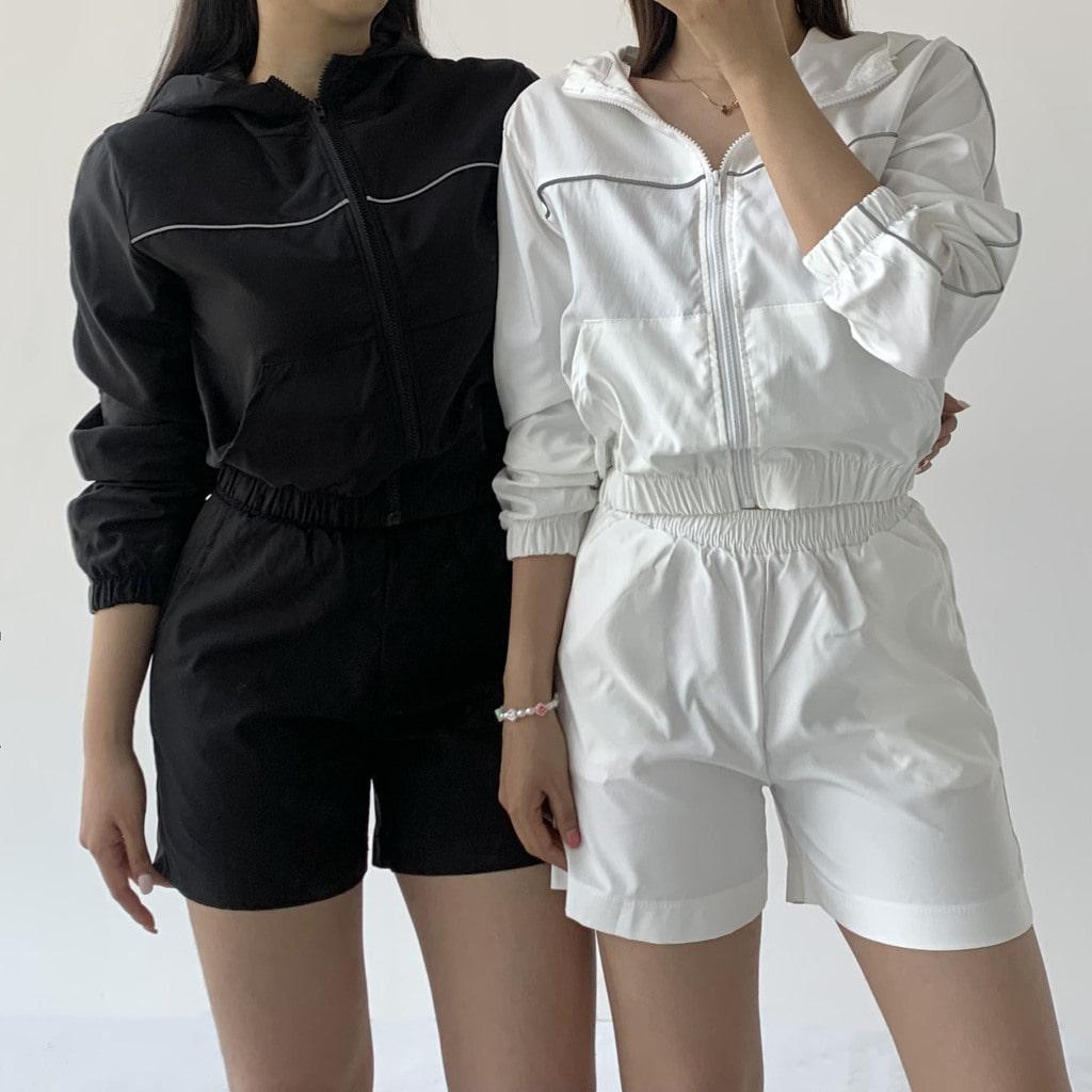 [무료배송]후드 바람막이 아노락세트 반바지 트레이닝 세트 테니스 운동복 땀복 바막 등산 에어컨 바람막이 가디건 아우터 윈드재킷 봄츄리닝세트 여름가디건 오간자