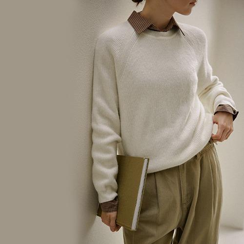 NN31680 캐시 레글런 소프트 골지 니트