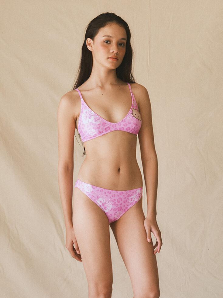 Aloha Leopard BIKINI TOP - Hibiscus Pink