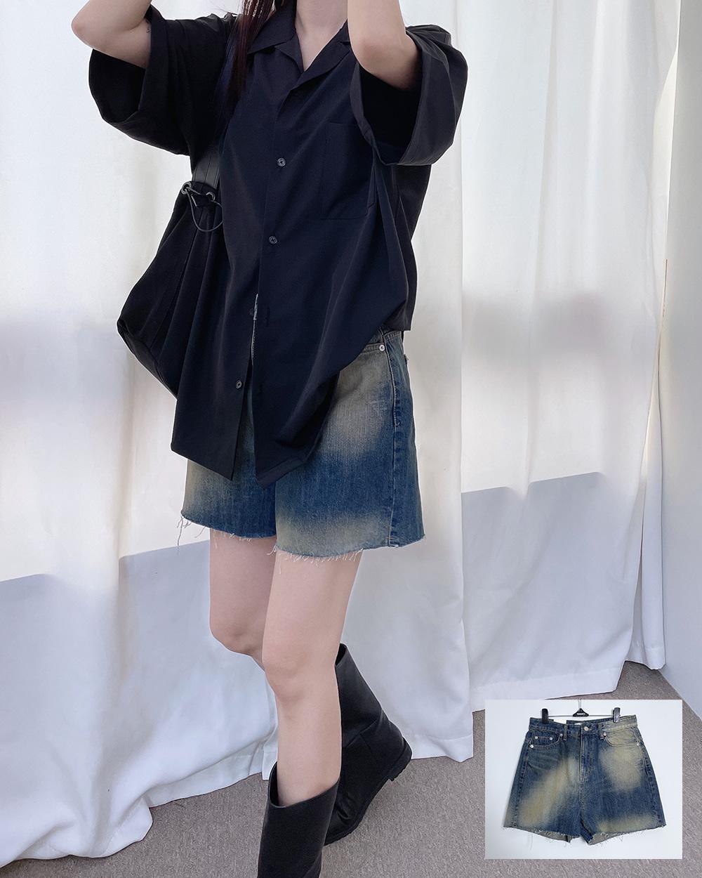 레트로 숏 데님팬츠