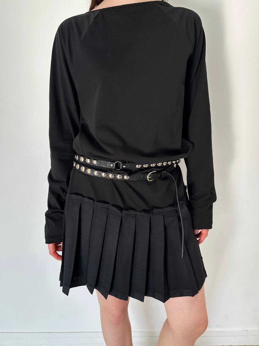 Double Strap Stud Belt (Black)