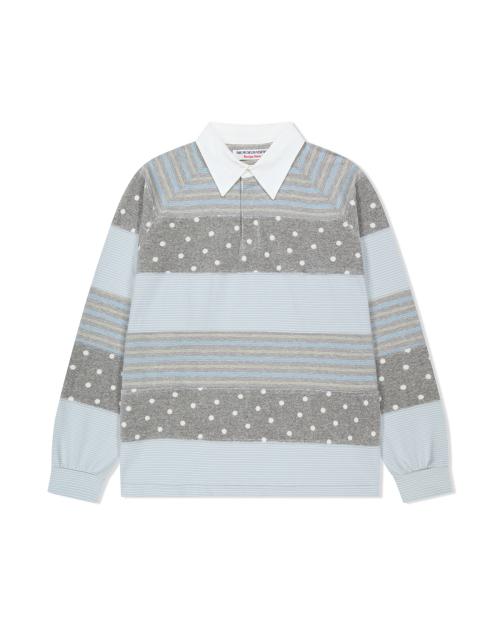 DOT PATCHWORK PK LONG SLEEVE (SKY BLUE)