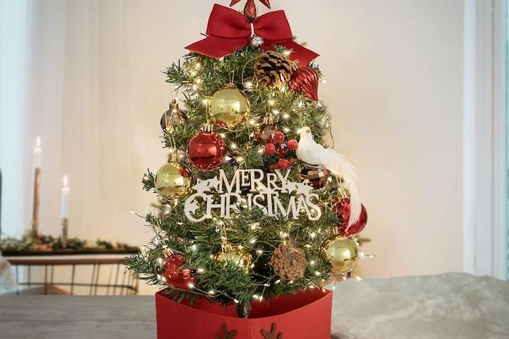 크리스마스 럭셔리 미니트리 풀세트 (트리+전구+오너먼트)