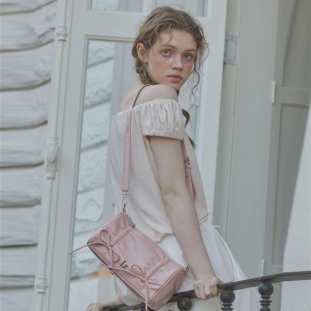 SHIRRING RIBBON BAG_PINK