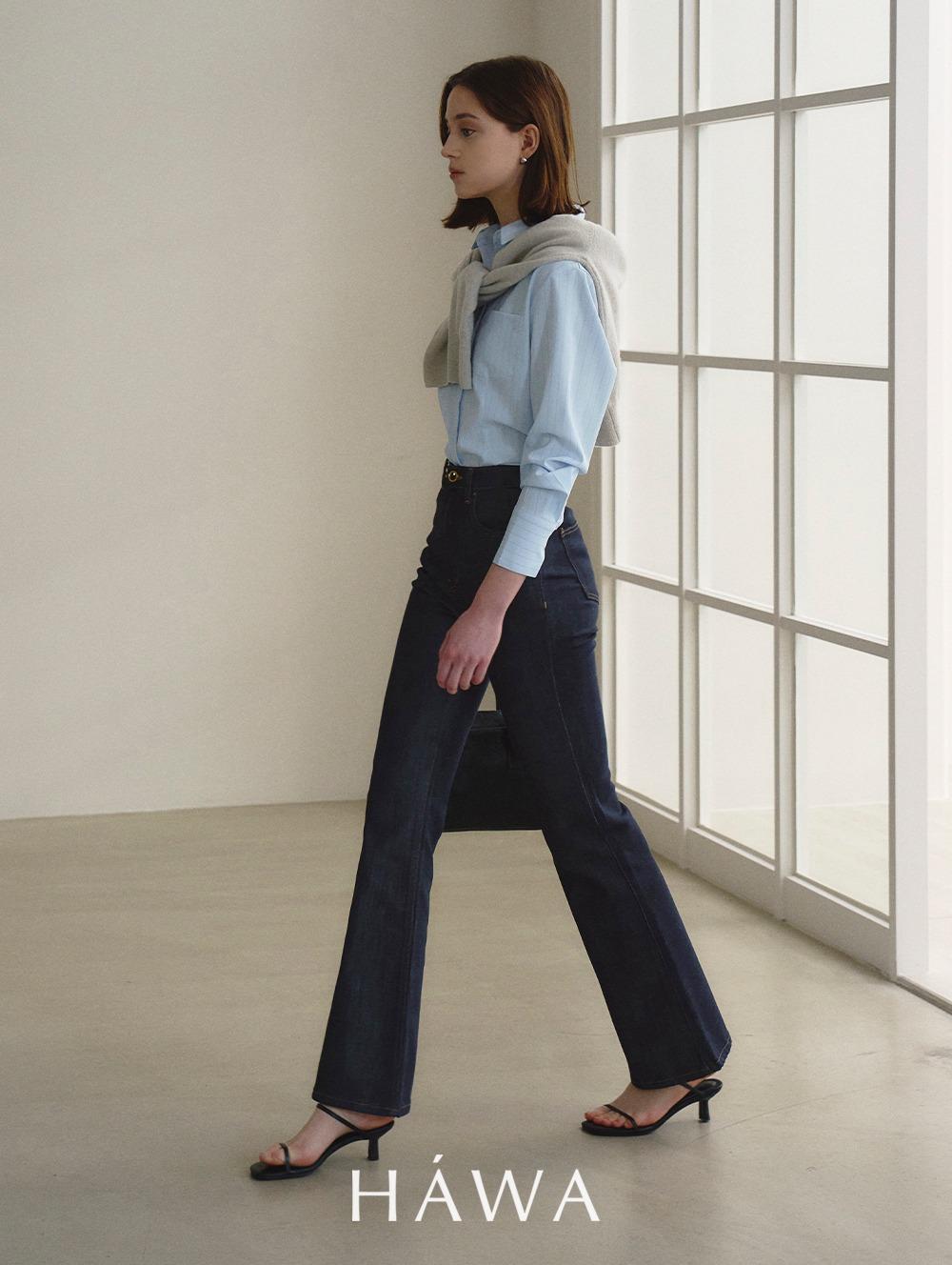 블루아워 부츠컷 데님 (논페이드 인디고ver)
