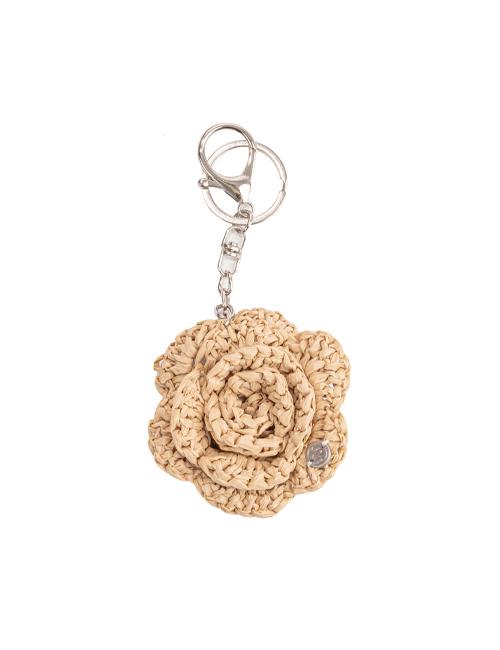No.227 / Raffia Camellia Key Ring