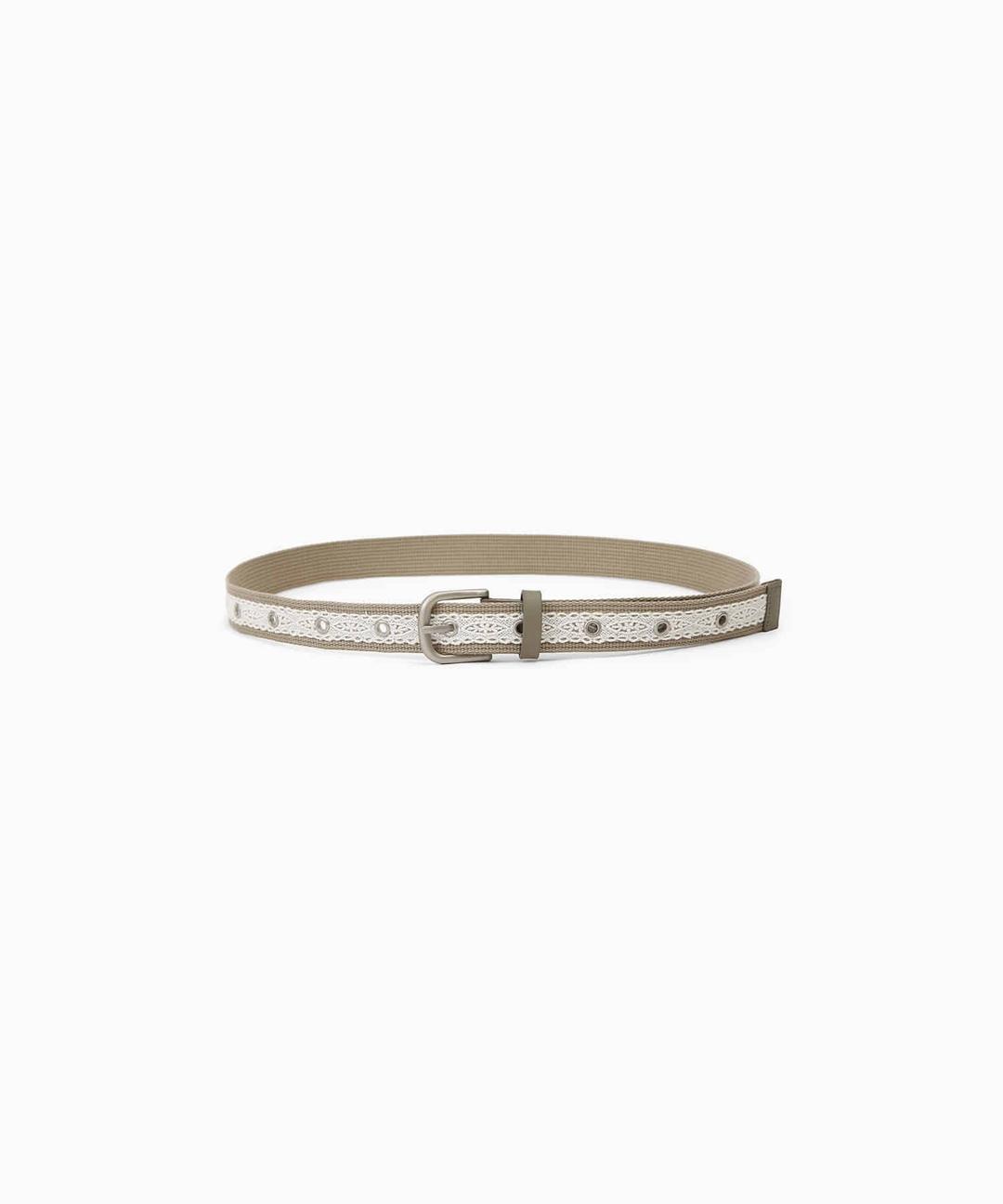 LACE BELT / EYELET / D BEIGE