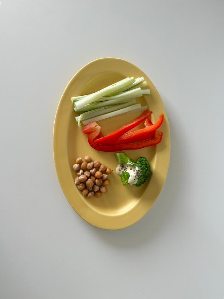 Banana Plate 노란 바나나 오벌 타원 플레이팅 접시 플레이트