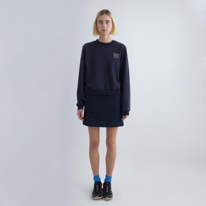 WASHED COTTON MINI SKIRT IN NAVY