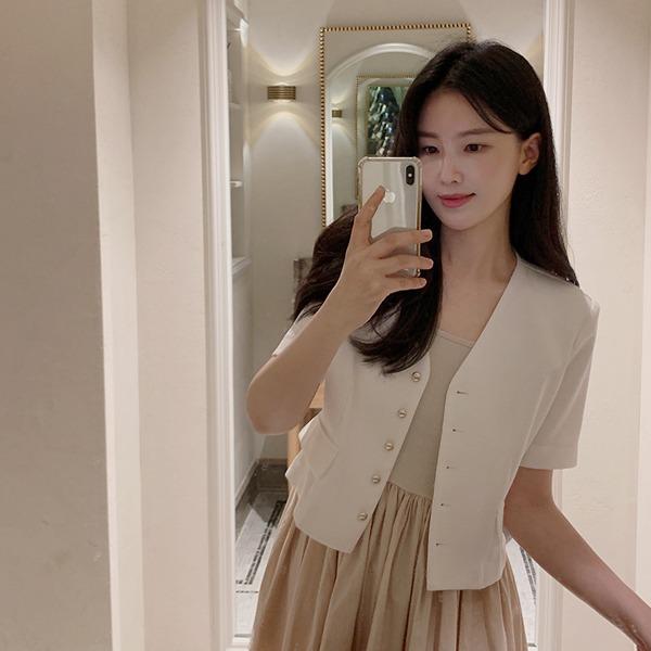 [1천장돌파][made] 헤라 숏슬리브 트위드 자켓신상/베스트/간절기/봄여성/데일리/썸머자켓/썸머트위드/트위드자켓/썸머트위드자켓/골드버튼자켓