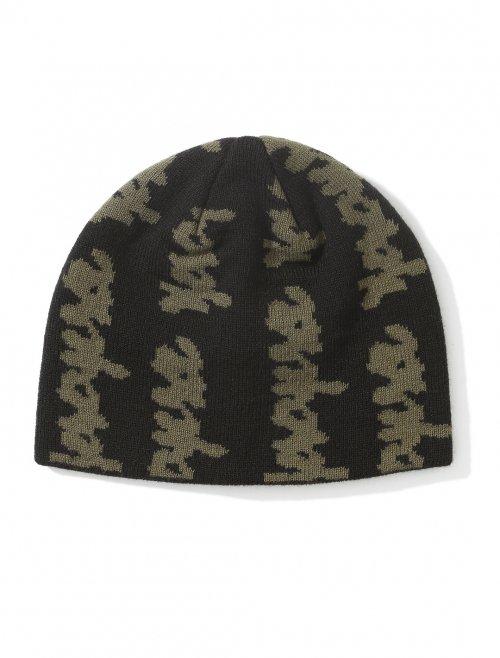 Doodled Jacquard Beanie Black