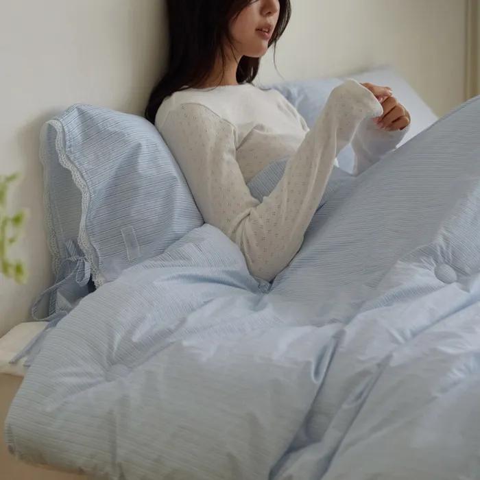 퓨어베일 순면X모달 레이스 양면 차렵이불세트(SS/Q/K) 4종