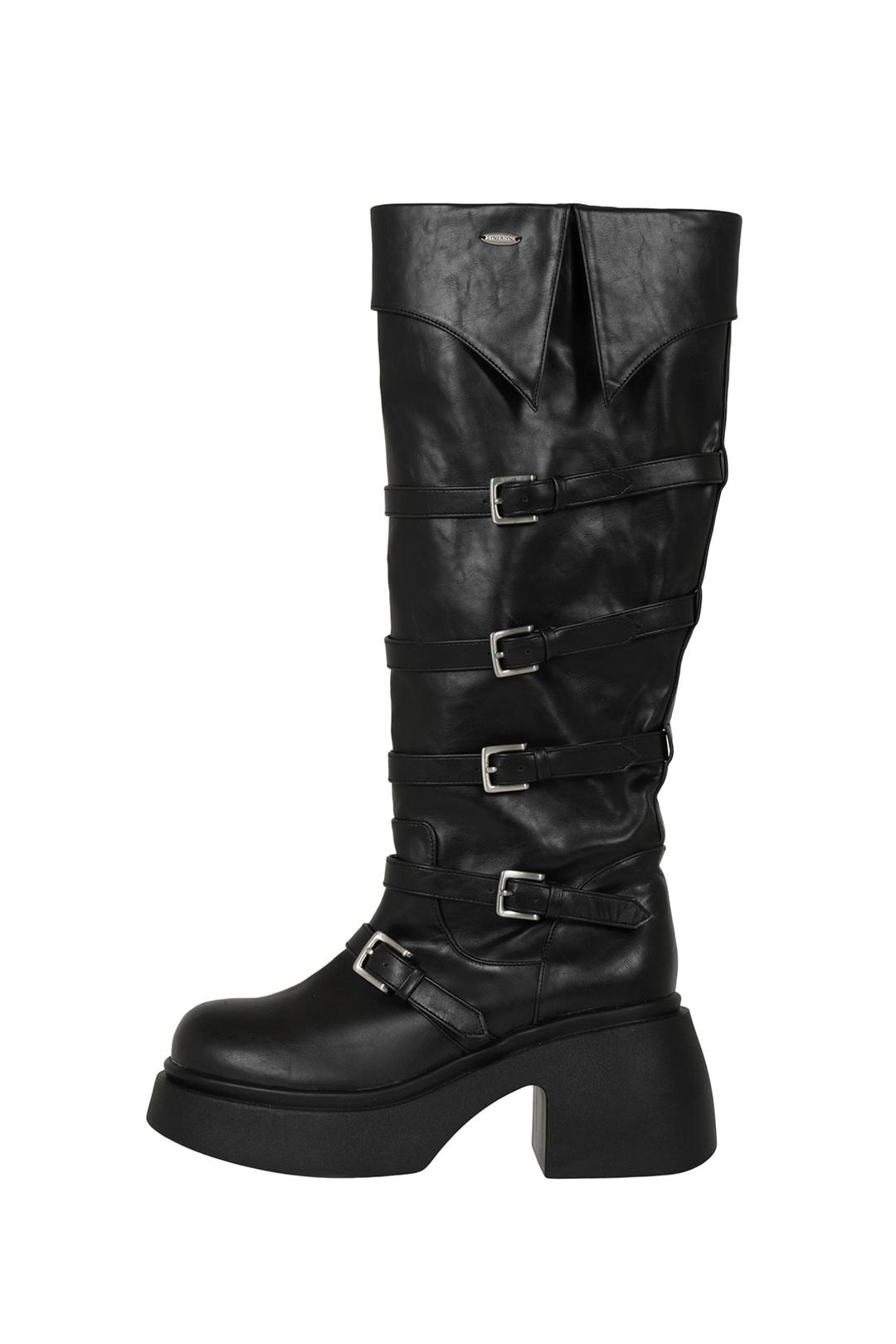 [10/20~] WESTERN BUCKLE BOOTS BLACK