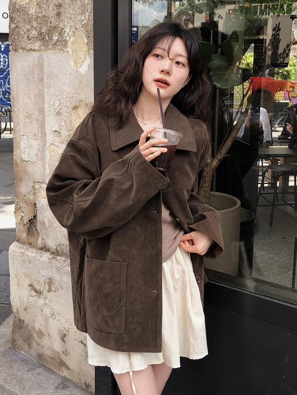 슬로우앤드 [무료배송] 케언즈 스웨이드 하프코트 - 3 color