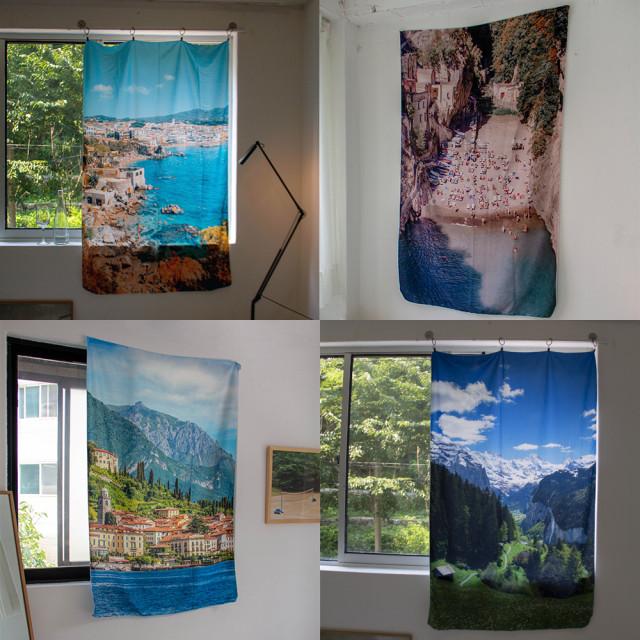 풍경 대형 패브릭포스터 가리개 가림막커튼 포스터 6종