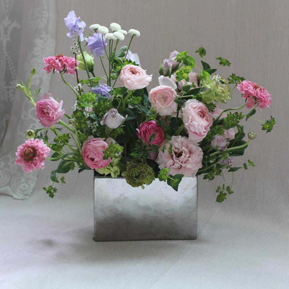 꽃병 실버 센터피스 꽃꽂이 화병 직사각 도자기화병