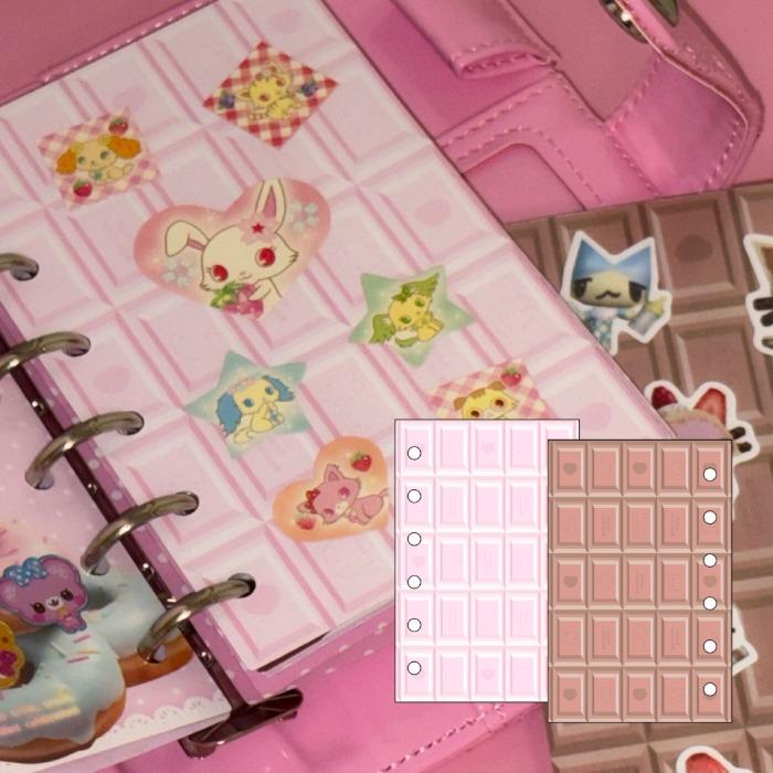 A7 마슈마로즈 초콜렛 스티커 이형지 속지 리필 (10장입)