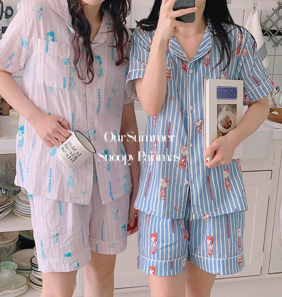 빅사이즈 스누피잠옷 여름파자마 아사면잠옷 중학생 남성 잠옷 실내복