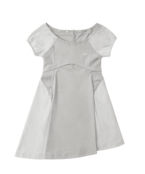Capsleeve Slit Mini Dress / Grey