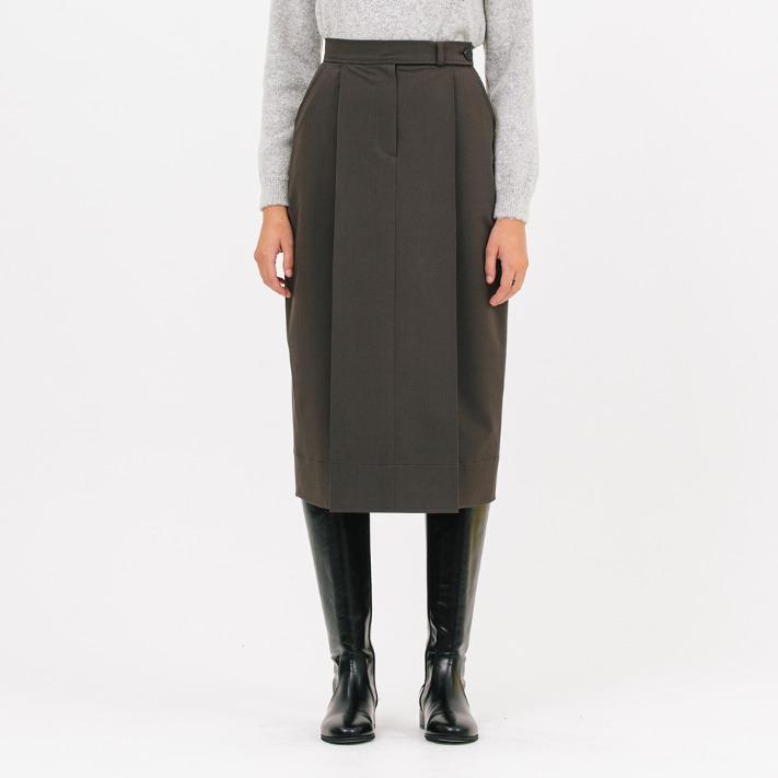 tulip midi skirt_deep khaki
