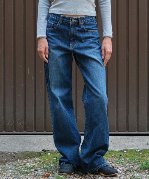 Ant Wide Denim Pants - Deep Blue