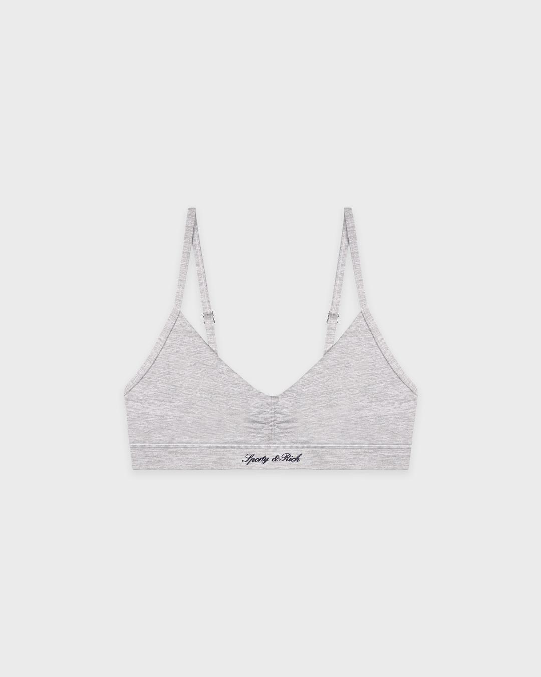 Signature Logo Mini Sports Bra - Heather Gray - Heather Gray / X-Large