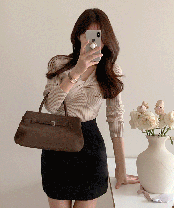 퍼빗 사브레 골지 꼬임 니트 - 6color