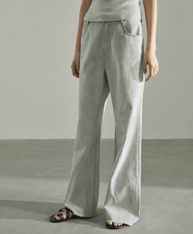 클라레 세미와이드 부츠컷 데님 팬츠