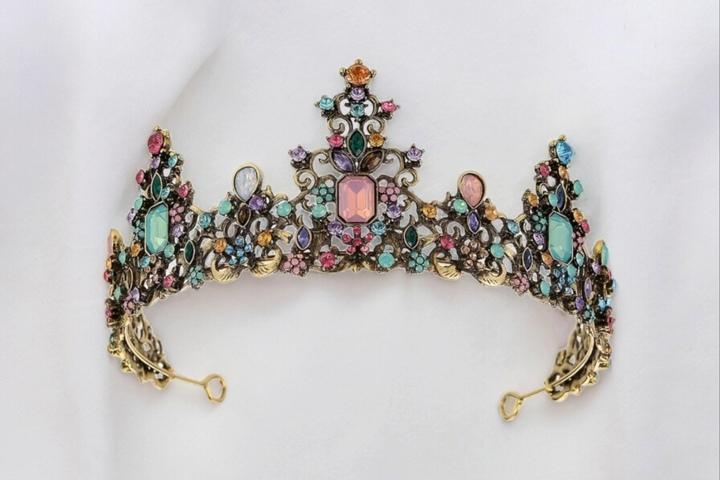 엔틱 티아라 보석 왕관 웨딩헤어 브라이덜샤워 생일파티 공주왕관