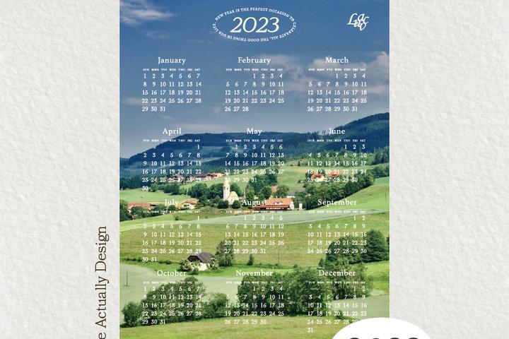 2023 town 마을 풍경 포스터 달력 캘린더 (A2)