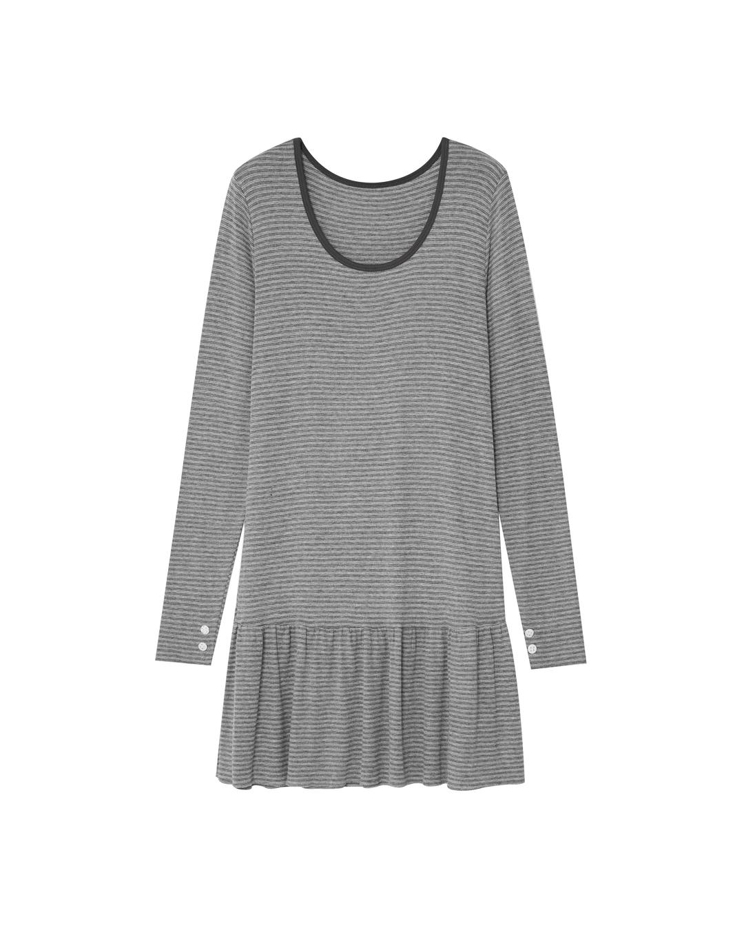 STRIPE COZY ONE PIECE [GREY]