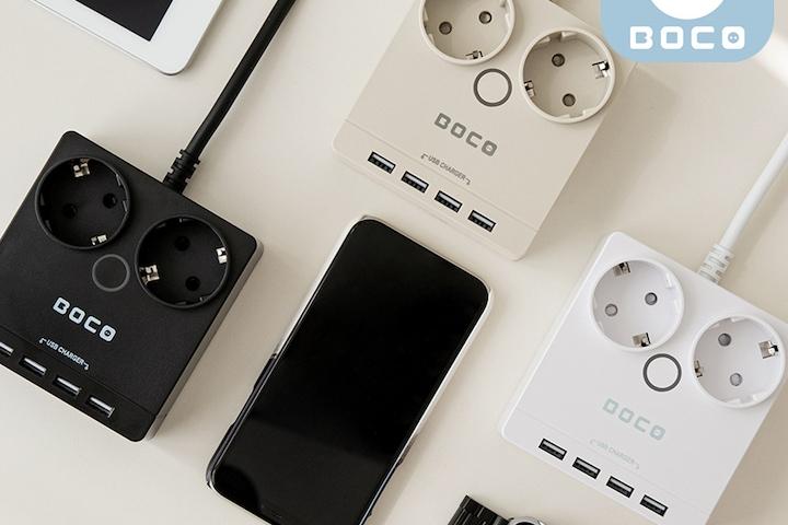 USB 멀티탭 2구 사무실 인테리어 캠핑용 사각 멀티콘센트