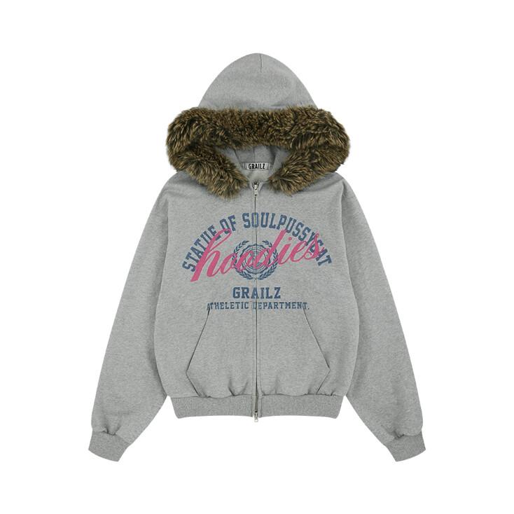[SOULPUSSSYCAT X GRAILZ] PARODY FUR ZIP HOODIE [GRAY]