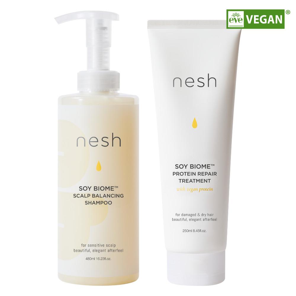 네쉬 소이바이옴 탈모 샴푸 & 트리트먼트, 여성 탈모 민감성 건성 비건 유산균 : 네쉬