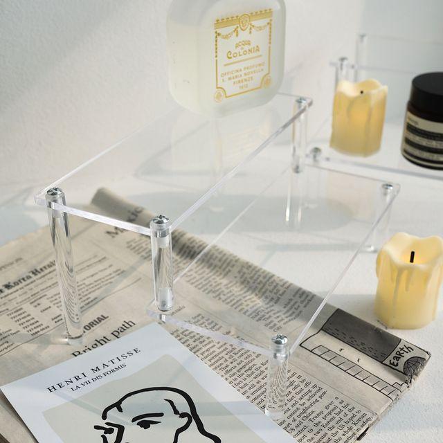 아크릴 투명 선반 향수 진열대 화장품 정리 보관함 2단 3단 조립