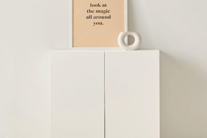 [리퍼] 오늘의딜 데미안 2단 거실 주방 틈새수납장 800 (E0등급)