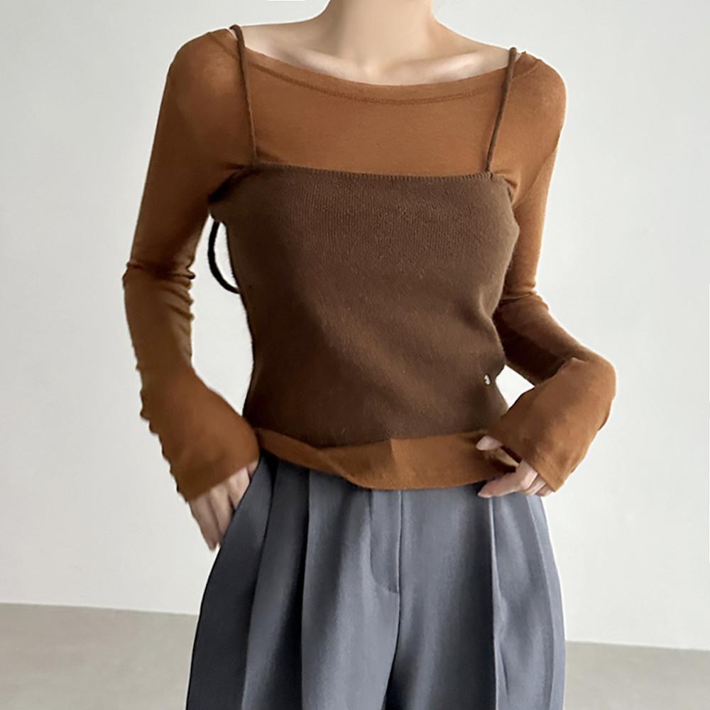 가을신상) 시스루 소프트 울 티셔츠 (울30)