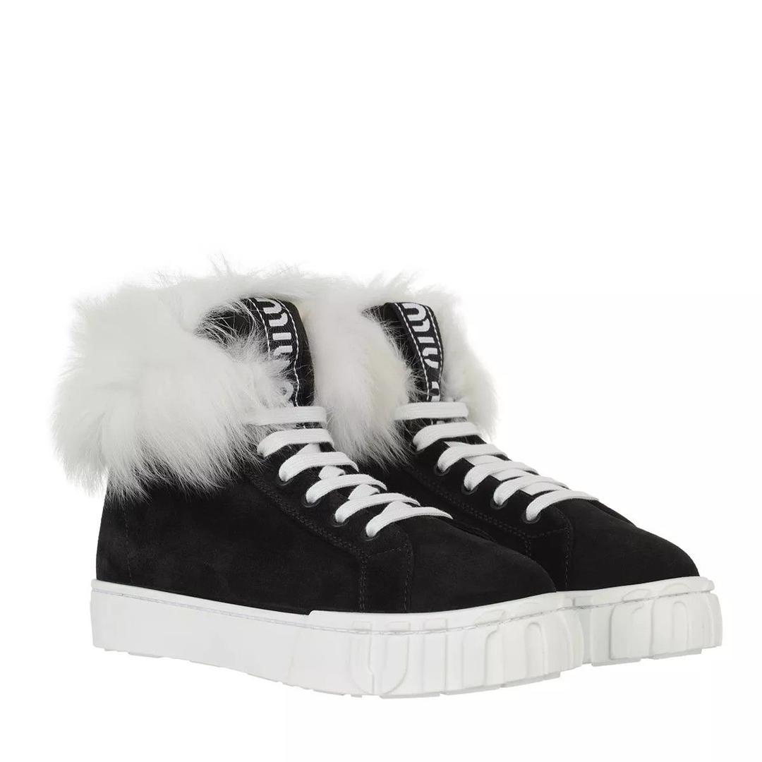 하이 탑 스니커즈 하이탑 Miu Miu High Top Sneaker Black/Natural                        High-Top Sneaker A0166704