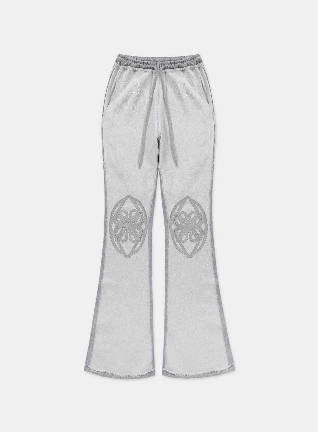 [w-pts23-034] 플뢰르 패치 붓컷 팬츠 - 그레이