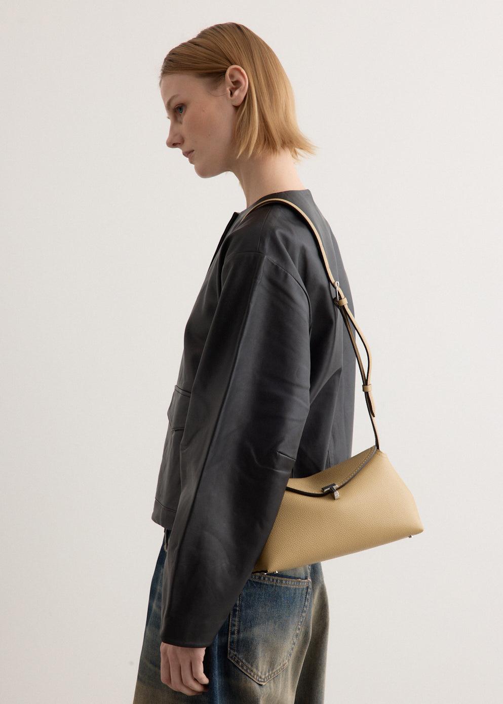 T-Lock Grained-Leather Clutch - Desert 272 / OS