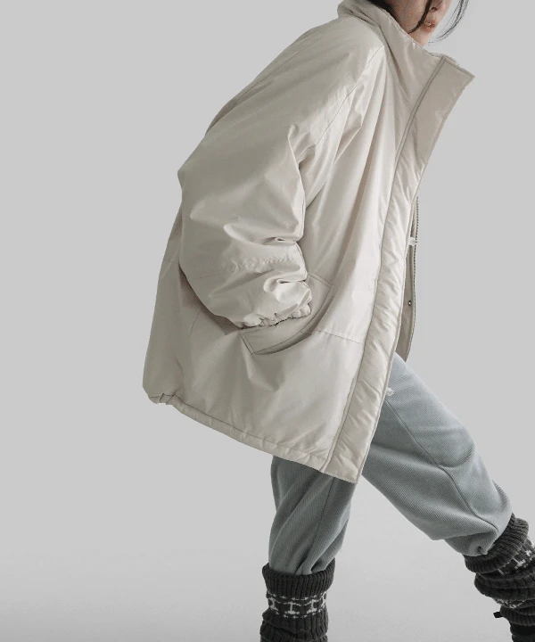 리처드 샤인 오버핏 하프 패딩