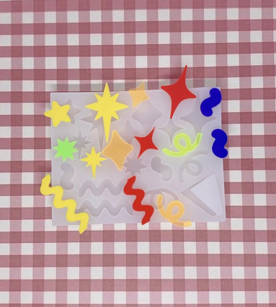 레진공예) 컨페티 파츠 레진 수제 몰드 /  confetti decoration mold